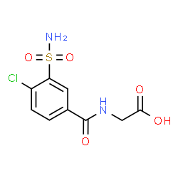 ChemSpider 2D Image | N-(4-Chloro-3-sulfamoylbenzoyl)glycine | C9H9ClN2O5S