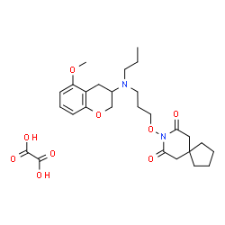 ChemSpider 2D Image | 8-{3-[(5-Methoxy-3,4-dihydro-2H-chromen-3-yl)(propyl)amino]propoxy}-8-azaspiro[4.5]decane-7,9-dione ethanedioate (1:1) | C27H38N2O9