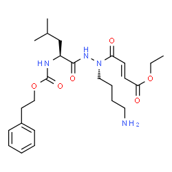 ChemSpider 2D Image | Ethyl (2E)-4-{1-(4-aminobutyl)-2-[(2S)-4-methyl-2-{[(2-phenylethoxy)carbonyl]amino}pentanoyl]hydrazino}-4-oxo-2-butenoate | C25H38N4O6
