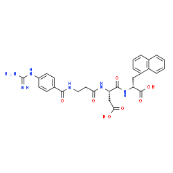 ChemSpider 2D Image | (3S)-3-({3-[(4-Carbamimidamidobenzoyl)amino]propanoyl}amino)-4-{[(1R)-1-carboxy-2-(1-naphthyl)ethyl]amino}-4-oxobutanoic acid | C28H30N6O7