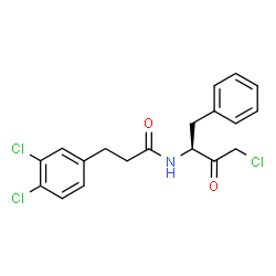 ChemSpider 2D Image | N-[(2S)-4-Chloro-3-oxo-1-phenyl-2-butanyl]-3-(3,4-dichlorophenyl)propanamide | C19H18Cl3NO2
