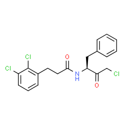 ChemSpider 2D Image | N-[(2S)-4-Chloro-3-oxo-1-phenyl-2-butanyl]-3-(2,3-dichlorophenyl)propanamide | C19H18Cl3NO2