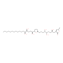 ChemSpider 2D Image | (5S)-5-Methyl-3-[(2R,5S,6S)-2,5,6-trihydroxy-9-{(2R,5S)-5-[(1S,4S,5S)-1,4,5-trihydroxyheptadecyl]tetrahydro-2-furanyl}nonyl]-2(5H)-furanone | C35H64O9