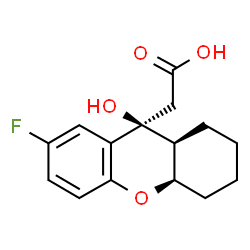 ChemSpider 2D Image | [(4aR,9S,9aS)-7-Fluoro-9-hydroxy-2,3,4,4a,9,9a-hexahydro-1H-xanthen-9-yl]acetic acid | C15H17FO4