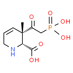 ChemSpider 2D Image | (2R,3S)-3-Methyl-3-(phosphonoacetyl)-1,2,3,6-tetrahydro-2-pyridinecarboxylic acid | C9H14NO6P
