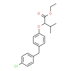 ChemSpider 2D Image | Ethyl 2-[4-(4-chlorobenzyl)phenoxy]-3-methylbutanoate | C20H23ClO3
