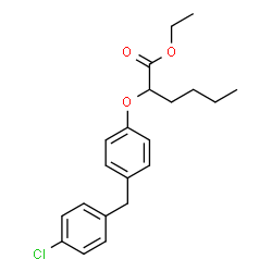ChemSpider 2D Image | Ethyl 2-[4-(4-chlorobenzyl)phenoxy]hexanoate | C21H25ClO3