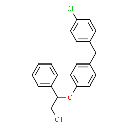 ChemSpider 2D Image | 2-[4-(4-Chlorobenzyl)phenoxy]-2-phenylethanol | C21H19ClO2