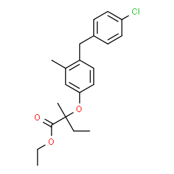 ChemSpider 2D Image | Ethyl 2-[4-(4-chlorobenzyl)-3-methylphenoxy]-2-methylbutanoate | C21H25ClO3