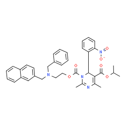 ChemSpider 2D Image | 1-{2-[Benzyl(2-naphthylmethyl)amino]ethyl} 5-isopropyl 2,4-dimethyl-6-(2-nitrophenyl)-1,5(6H)-pyrimidinedicarboxylate | C37H38N4O6