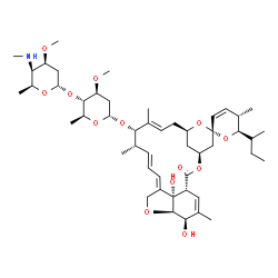 ChemSpider 2D Image | (1'R,2S,4'S,5S,6R,8'R,10'E,12'S,13'S,14'E,16'E,20'R,21'R,24'S)-6-[(2R)-2-Butanyl]-21',24'-dihydroxy-5,11',13',22'-tetramethyl-2'-oxo-5,6-dihydrospiro[pyran-2,6'-[3,7,19]trioxatetracyclo[15.6.1.1~4,8~.
0~20,24~]pentacosa[10,14,16,22]tetraen]-12'-yl 2,6-dideoxy-3-O-methyl-4-O-[2,4,6-trideoxy-3-O-methyl-4-(methylamino)-alpha-L-lyxo-hexopyranosyl]-alpha-L-arabino-hexopyranoside | C49H75NO13