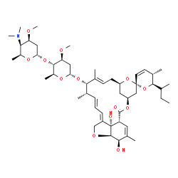 ChemSpider 2D Image | (1'R,2S,4'S,5S,6R,8'R,10'E,12'S,13'S,14'E,16'E,20'R,21'R,24'S)-6-[(2R)-2-Butanyl]-21',24'-dihydroxy-5,11',13',22'-tetramethyl-2'-oxo-5,6-dihydrospiro[pyran-2,6'-[3,7,19]trioxatetracyclo[15.6.1.1~4,8~.
0~20,24~]pentacosa[10,14,16,22]tetraen]-12'-yl 2,6-dideoxy-3-O-methyl-4-O-[2,4,6-trideoxy-4-(dimethylamino)-3-O-methyl-alpha-L-lyxo-hexopyranosyl]-alpha-L-arabino-hexopyranoside | C50H77NO13