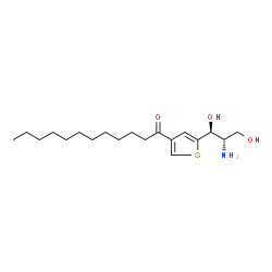 ChemSpider 2D Image | 1-{5-[(1S,2S)-2-Amino-1,3-dihydroxypropyl]-3-thienyl}-1-dodecanone | C19H33NO3S