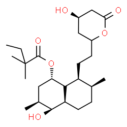 ChemSpider 2D Image | (1S,3S,4S,4aR,7S,8S)-4-Hydroxy-8-{2-[(4R)-4-hydroxy-6-oxotetrahydro-2H-pyran-2-yl]ethyl}-3,7-dimethyldecahydro-1-naphthalenyl 2,2-dimethylbutanoate | C25H42O6