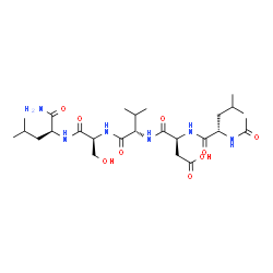 ChemSpider 2D Image | N-Acetyl-L-leucyl-L-alpha-aspartyl-L-valyl-L-seryl-L-leucinamide | C26H46N6O9
