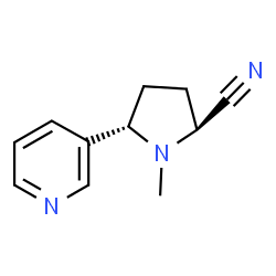 ChemSpider 2D Image | (2S,5S)-1-Methyl-5-(3-pyridinyl)-2-pyrrolidinecarbonitrile | C11H13N3