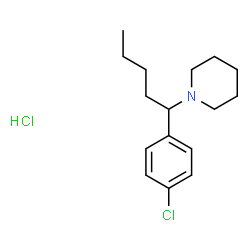 ChemSpider 2D Image | 1-[1-(4-Chlorophenyl)pentyl]piperidine hydrochloride (1:1) | C16H25Cl2N