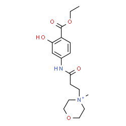 ChemSpider 2D Image | 4-(3-{[4-(Ethoxycarbonyl)-3-hydroxyphenyl]amino}-3-oxopropyl)-4-methylmorpholin-4-ium | C17H25N2O5
