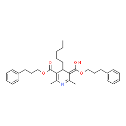 ChemSpider 2D Image | 3-Phenylpropyl (5Z)-5-[hydroxy(3-phenylpropoxy)methylene]-2,6-dimethyl-4-pentyl-4,5-dihydro-3-pyridinecarboxylate | C32H41NO4
