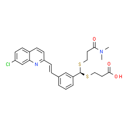 ChemSpider 2D Image | 3-{[(S)-{3-[(E)-2-(7-Chloro-2-quinolinyl)vinyl]phenyl}{[3-(dimethylamino)-3-oxopropyl]sulfanyl}methyl]sulfanyl}propanoic acid | C26H27ClN2O3S2