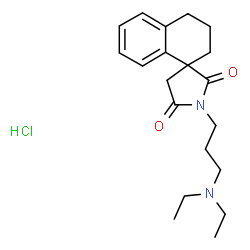 ChemSpider 2D Image | Spiro(naphthalene-1(2H),3'-pyrrolidine)-2',5'-dione, 3,4-dihydro-1'-(3-(diethylamino)propyl)-, hydrochloride, (+-)- | C20H29ClN2O2