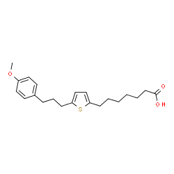 ChemSpider 2D Image | 7-{5-[3-(4-Methoxyphenyl)propyl]-2-thienyl}heptanoic acid | C21H28O3S