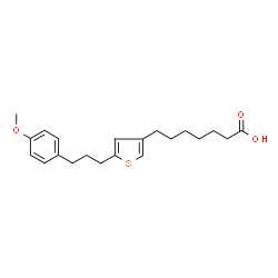 ChemSpider 2D Image | 7-{5-[3-(4-Methoxyphenyl)propyl]-3-thienyl}heptanoic acid | C21H28O3S
