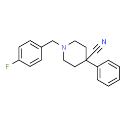 ChemSpider 2D Image | 1-(4-Fluorobenzyl)-4-phenyl-4-piperidinecarbonitrile | C19H19FN2