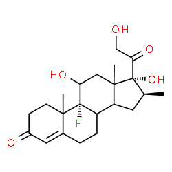 ChemSpider 2D Image | (8xi,10xi,13xi,14xi,16beta)-9-Fluoro-11,17,21-trihydroxy-16-methylpregn-4-ene-3,20-dione | C22H31FO5