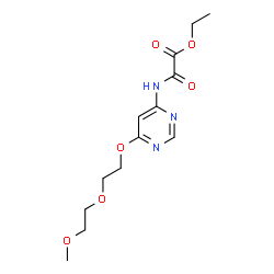 ChemSpider 2D Image | Ethyl ({6-[2-(2-methoxyethoxy)ethoxy]-4-pyrimidinyl}amino)(oxo)acetate | C13H19N3O6