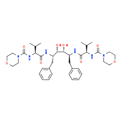 ChemSpider 2D Image | N-[(2R)-1-{[(2S,3R,4S,5S)-3,4-dihydroxy-5-({(2S)-3-methyl-2-[(morpholin-4-ylcarbonyl)amino]butanoyl}amino)-1,6-diphenylhexan-2-yl]amino}-3-methyl-1-oxobutan-2-yl]morpholine-4-carboxamide (non-preferred name) | C38H56N6O8