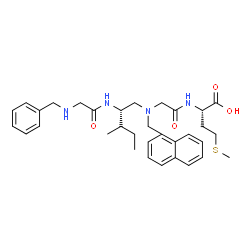 ChemSpider 2D Image | N-{(2S,3R)-2-[(N-Benzylglycyl)amino]-3-methylpentyl}-N-(1-naphthylmethyl)glycyl-L-methionine | C33H44N4O4S