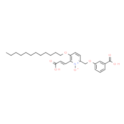 ChemSpider 2D Image | 3-({6-[(E)-2-Carboxyvinyl]-5-(dodecyloxy)-1-oxido-2-pyridinyl}methoxy)benzoic acid | C28H37NO7