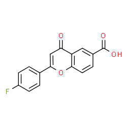 ChemSpider 2D Image | 2-(4-Fluorophenyl)-4-oxo-4H-chromene-6-carboxylic acid | C16H9FO4