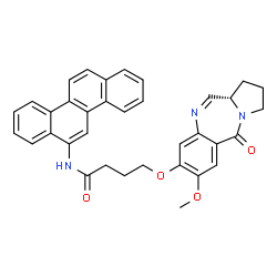 ChemSpider 2D Image | N-(6-Chrysenyl)-4-{[(11aS)-7-methoxy-5-oxo-2,3,5,11a-tetrahydro-1H-pyrrolo[2,1-c][1,4]benzodiazepin-8-yl]oxy}butanamide | C35H31N3O4