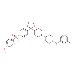 ChemSpider 2D Image | (2,3-Dimethylphenyl)[4-(2-{4-[(4-methoxyphenyl)sulfonyl]phenyl}-1,3-dioxolan-2-yl)-1,4'-bipiperidin-1'-yl]methanone | C35H42N2O6S