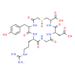 ChemSpider 2D Image | (8S,14S)-8-(3-Carbamimidamidopropyl)-17-carboxy-14-(carboxymethyl)-5-(4-hydroxybenzyl)-3,6,9,12,15-pentaoxo-1-thionia-4,7,10,13,16-pentaazacyclooctadecan-1-olate | C26H36N8O11S