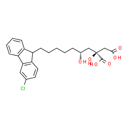 ChemSpider 2D Image | (2S)-2-[(2R)-7-(3-Chloro-9H-fluoren-9-yl)-2-hydroxyheptyl]-2-hydroxysuccinic acid | C24H27ClO6