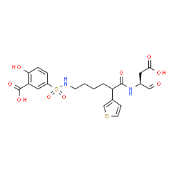 ChemSpider 2D Image | 5-{[6-{[(2S)-1-Carboxy-3-oxo-2-propanyl]amino}-6-oxo-5-(3-thienyl)hexyl]sulfamoyl}-2-hydroxybenzoic acid | C21H24N2O9S2