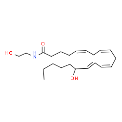 ChemSpider 2D Image | (5Z,8Z,11Z,13E)-15-Hydroxy-N-(2-hydroxyethyl)-5,8,11,13-icosatetraenamide | C22H37NO3