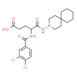 ChemSpider 2D Image | N-3-Azaspiro[5.5]undec-3-yl-N~2~-(3,4-dichlorobenzoyl)-alpha-glutamine | C22H29Cl2N3O4