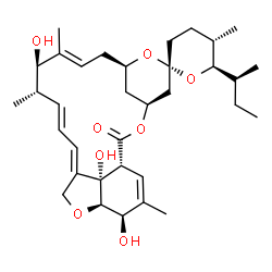 ChemSpider 2D Image | (1'R,2R,4'S,5S,6R,8'R,10'E,12'R,13'S,14'E,16'E,20'R,21'R,24'S)-6-[(2S)-2-Butanyl]-12',21',24'-trihydroxy-5,11',13',22'-tetramethyl-3,4,5,6-tetrahydro-2'H-spiro[pyran-2,6'-[3,7,19]trioxatetracyclo[15.6
.1.1~4,8~.0~20,24~]pentacosa[10,14,16,22]tetraen]-2'-one | C34H50O8
