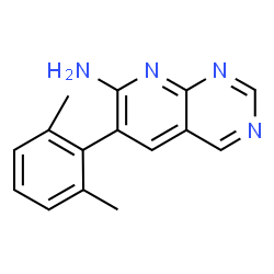 ChemSpider 2D Image | 6-(2,6-dimethylphenyl)pyrido[2,3-d]pyrimidin-7-amine | C15H14N4
