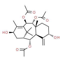 ChemSpider 2D Image | (2alpha,5alpha,9alpha,10beta,13beta)-5,13-Dihydroxytaxa-4(20),11-diene-2,9,10-triyl triacetate | C26H38O8