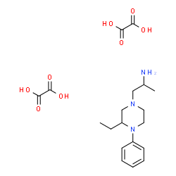 ChemSpider 2D Image | 1-(3-Ethyl-4-phenyl-1-piperazinyl)-2-propanamine ethanedioate (1:2) | C19H29N3O8