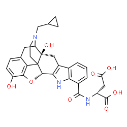 ChemSpider 2D Image | N-{[(8aS,14bR)-7-(cyclopropylmethyl)-1,8a-dihydroxy-5,6,7,8,8a,9,14,14b-octahydro-4,8-methano[1]benzofuro[2,3-a]pyrido[4,3-b]carbazol-13-yl]carbonyl}-D-aspartic acid | C31H31N3O8