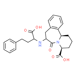 ChemSpider 2D Image | (4S,12bR)-7-[(1-Carboxy-3-phenylpropyl)amino]-6-oxo-1,2,3,4,6,7,8,12b-octahydropyrido[2,1-a][2]benzazepine-4-carboxylic acid | C25H28N2O5