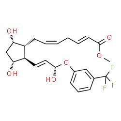 ChemSpider 2D Image | Methyl (2E,5Z)-7-[(1R,2R,3R,5S)-3,5-dihydroxy-2-{(1E,3S)-3-hydroxy-3-[3-(trifluoromethyl)phenoxy]-1-propen-1-yl}cyclopentyl]-2,5-heptadienoate | C23H27F3O6