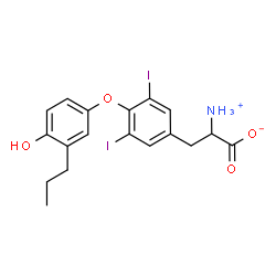 ChemSpider 2D Image | 2-Ammonio-3-[4-(4-hydroxy-3-propylphenoxy)-3,5-diiodophenyl]propanoate | C18H19I2NO4