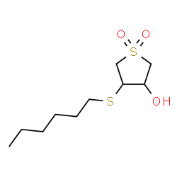 ChemSpider 2D Image | 4-(Hexylsulfanyl)tetrahydro-3-thiopheneol 1,1-dioxide | C10H20O3S2